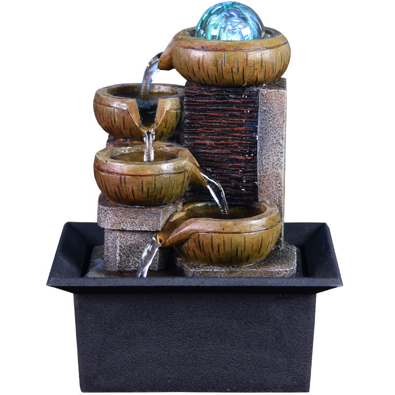 Intricately Carved Cup Water Fountain