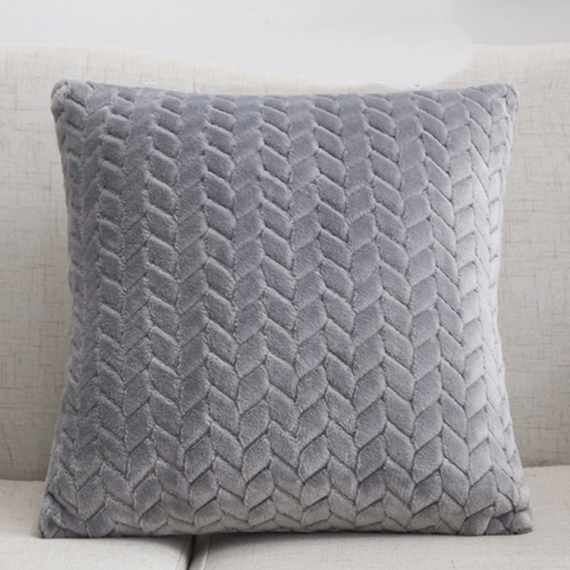 Flannel Solid Color Throw Pillow