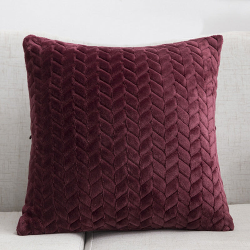 Flannel Solid Color Throw Pillow