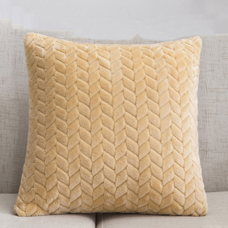 Flannel Solid Color Throw Pillow