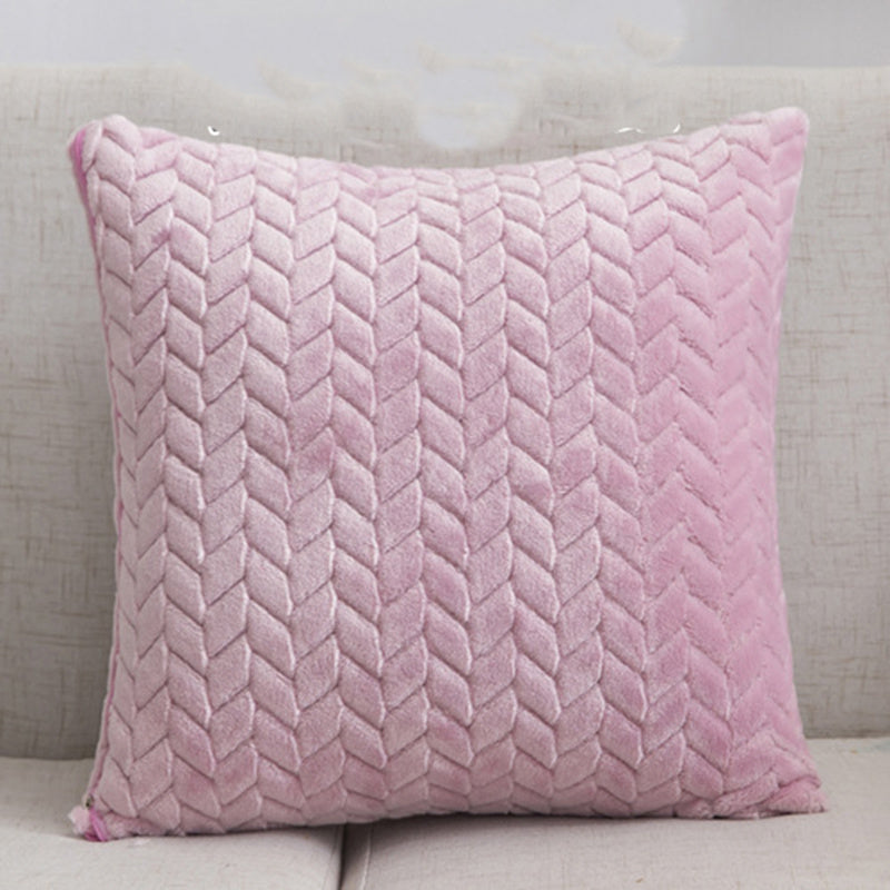 Flannel Solid Color Throw Pillow