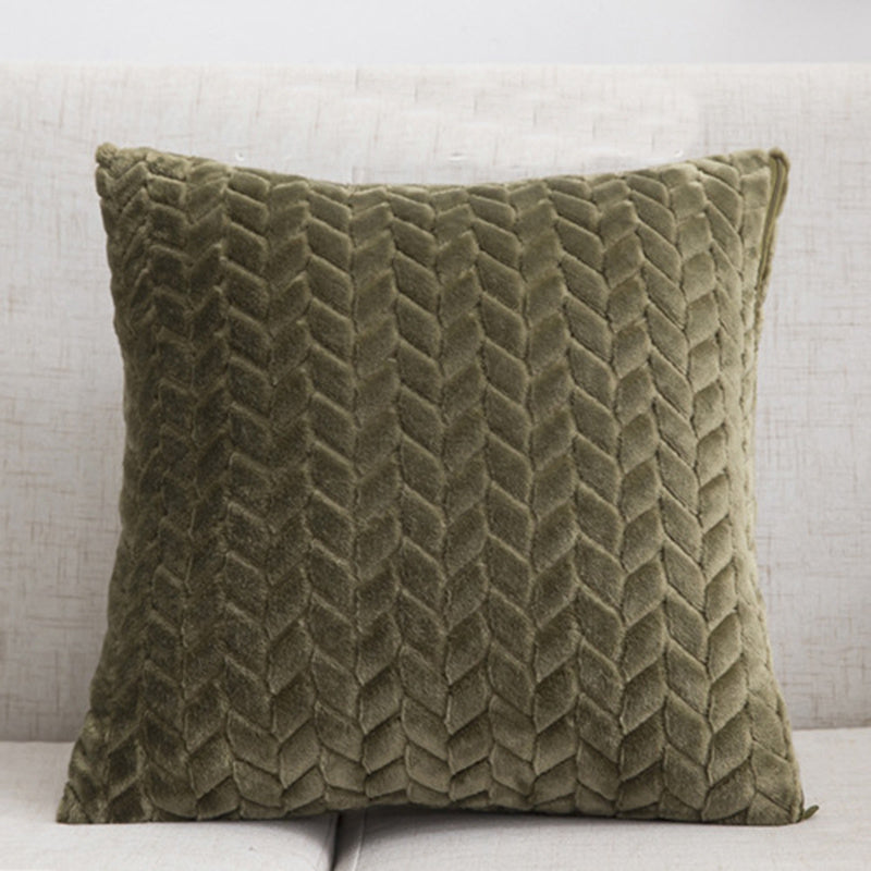 Flannel Solid Color Throw Pillow