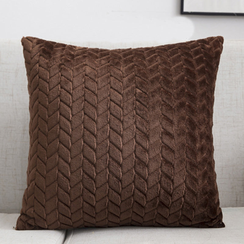 Flannel Solid Color Throw Pillow