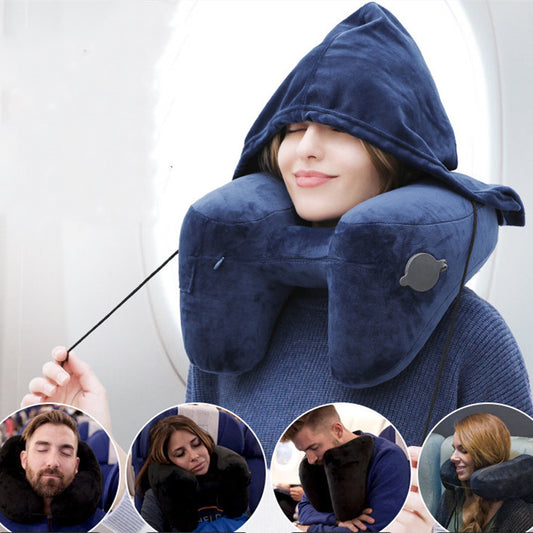 Hooded Travel Pillow H Shaped Sleeping Cushion Pillows