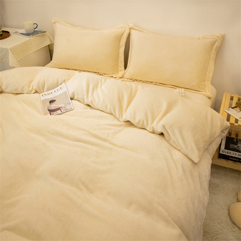 Four-piece Plush Double-sided Fleece Duvet Cover