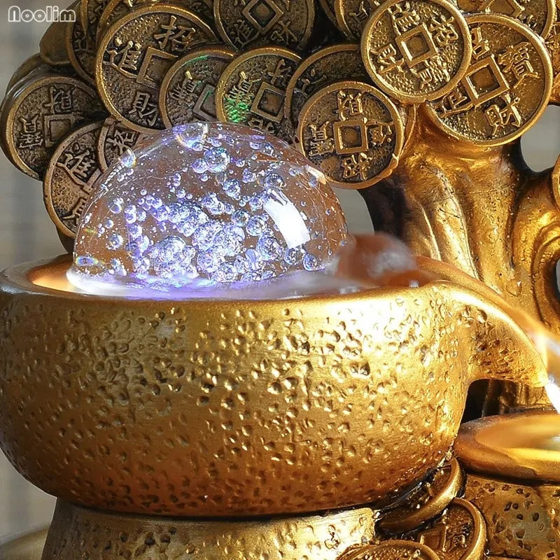 Gold Coin Water Fountain