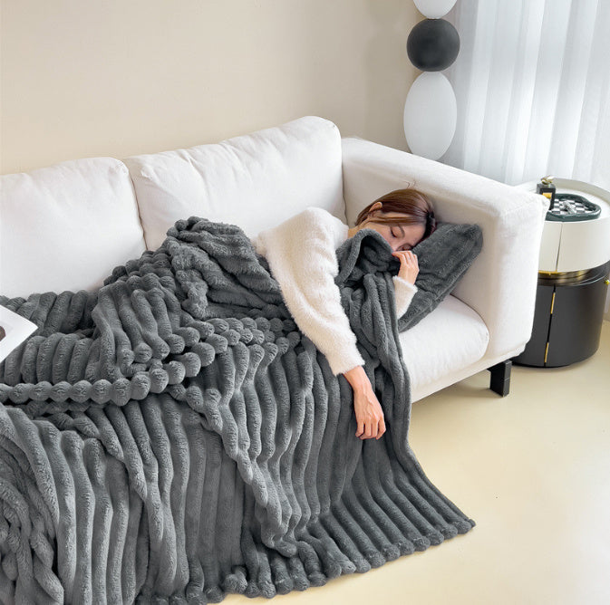 Soft Wind Bubble Velvet Blanket