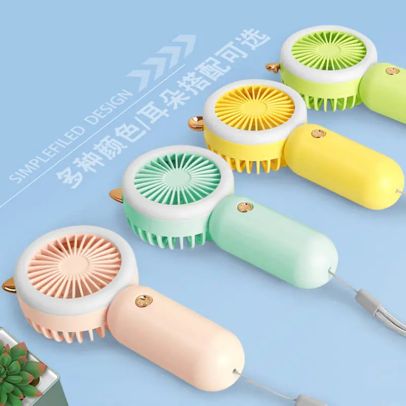 Handheld Mini Fan Wireless LED light