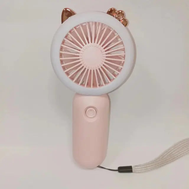 Handheld Mini Fan Wireless LED light