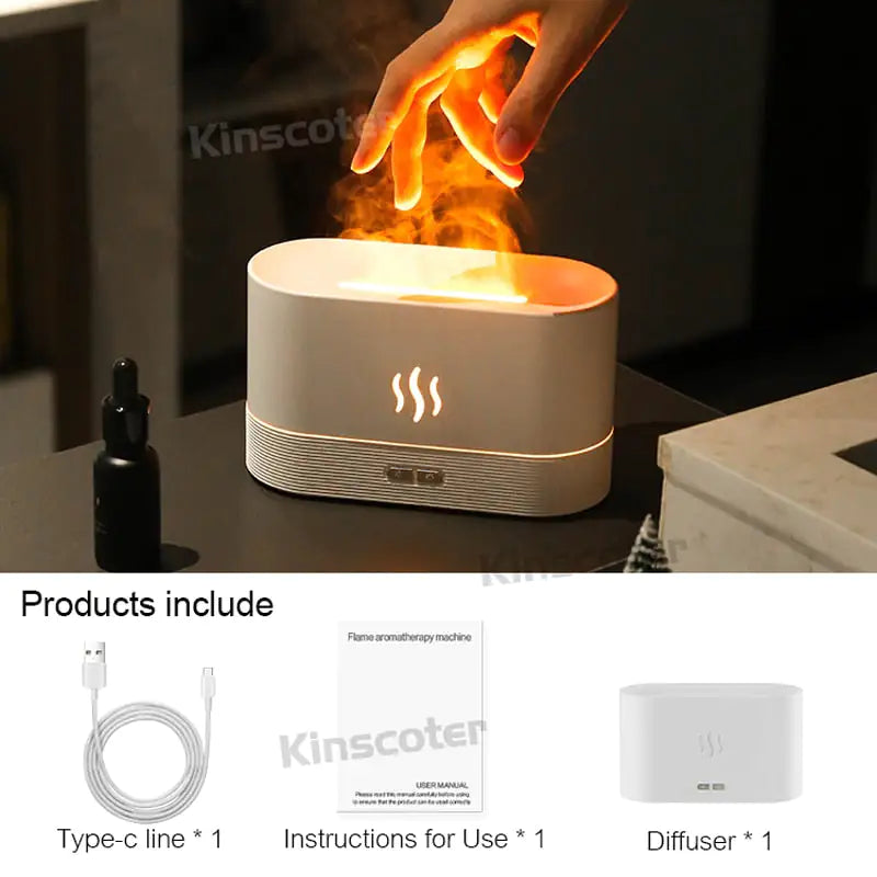 Diffuser and Humidifier Flame Lamp