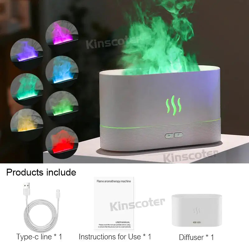 Diffuser and Humidifier Flame Lamp