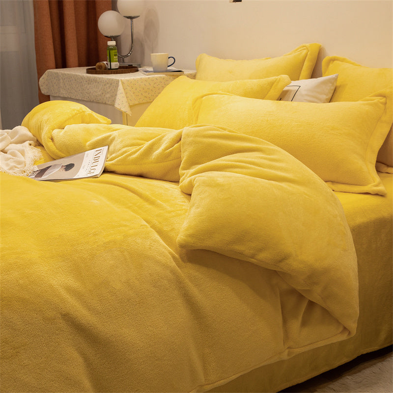 Four-piece Plush Double-sided Fleece Duvet Cover