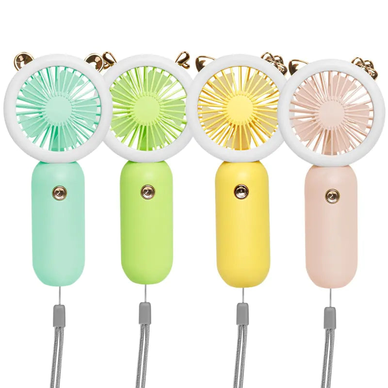 Handheld Mini Fan Wireless LED light