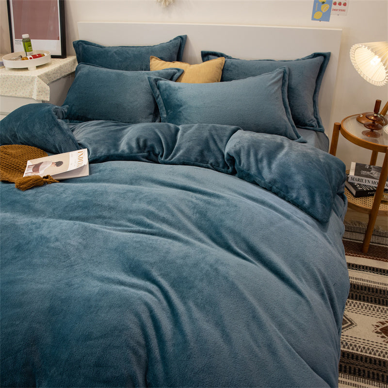 Four-piece Plush Double-sided Fleece Duvet Cover