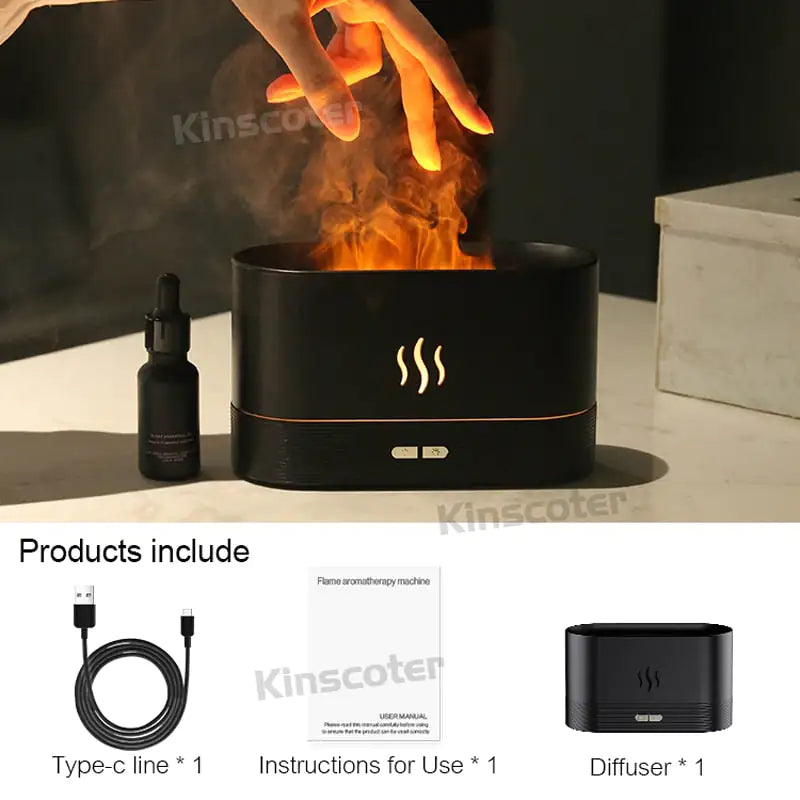 Diffuser and Humidifier Flame Lamp