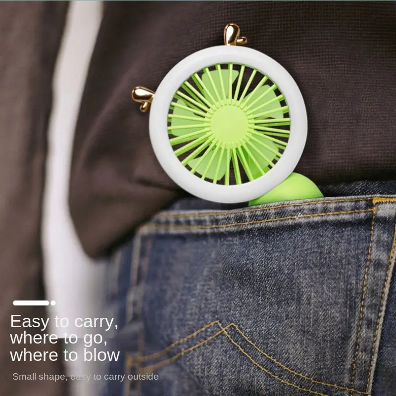 Handheld Mini Fan Wireless LED light