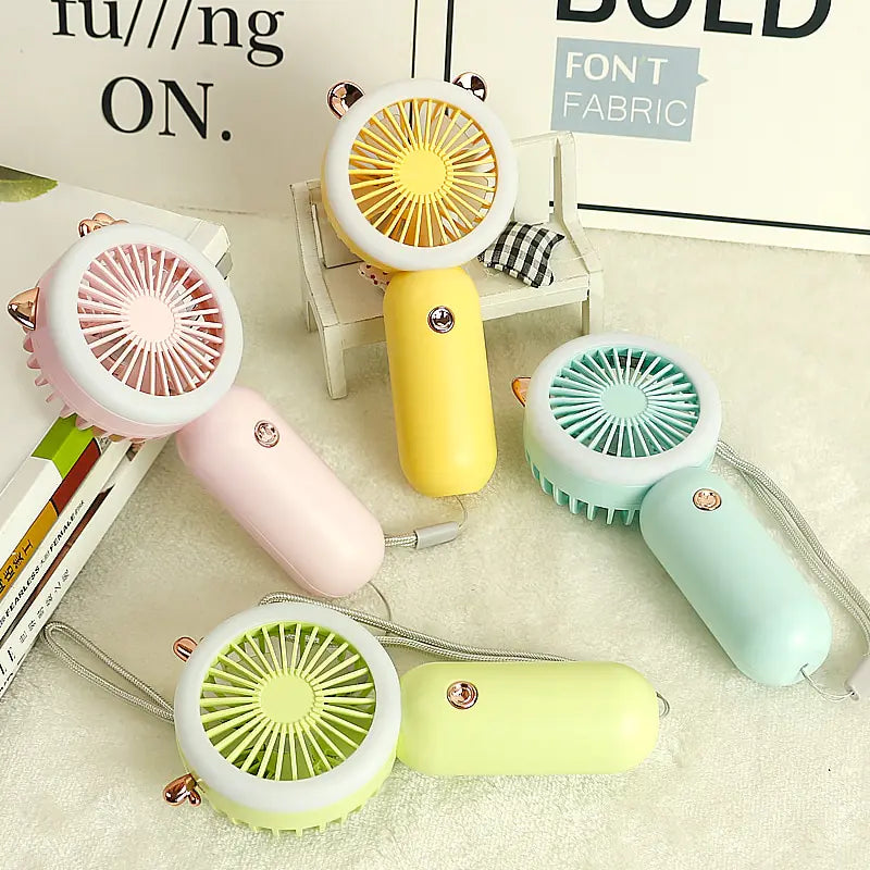 Handheld Mini Fan Wireless LED light