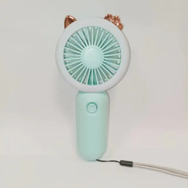 Handheld Mini Fan Wireless LED light